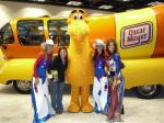 Chicks and RFD TV Staff with the Oscar Mayer Weiner Mobile